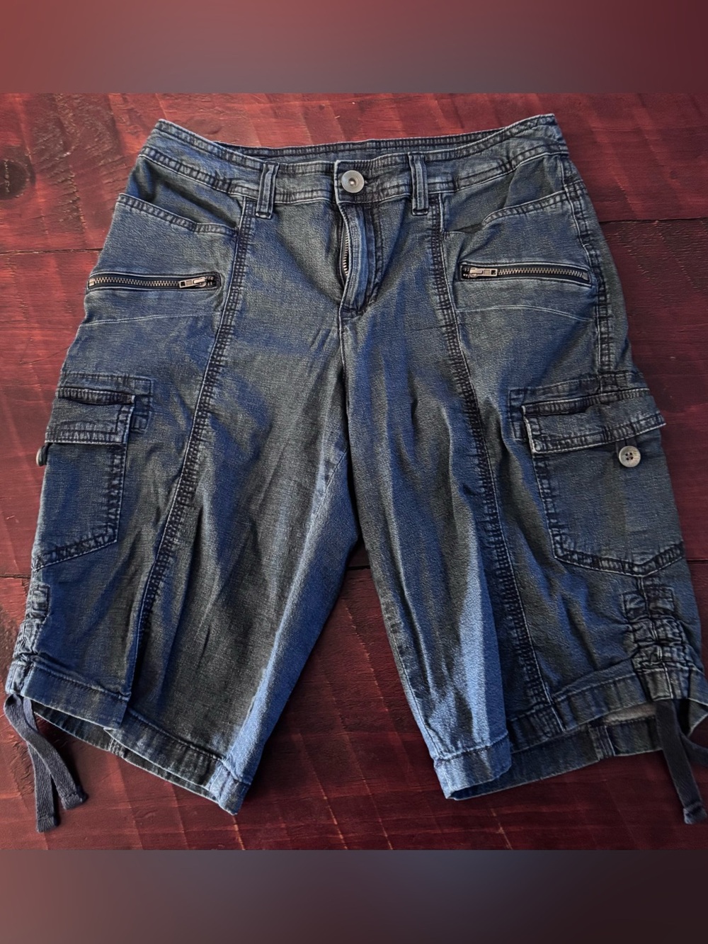 Style & Co. Denim-Style Cargo Shorts - Blue